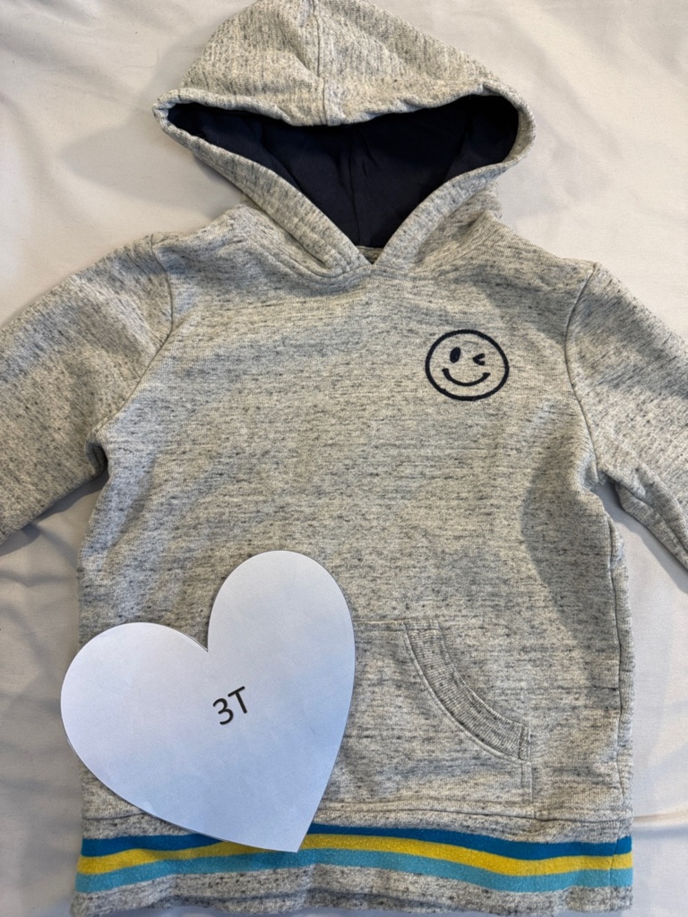 Gymboree - Kids “Be Different” Grey Hoodie with Smiley Face. Size 3